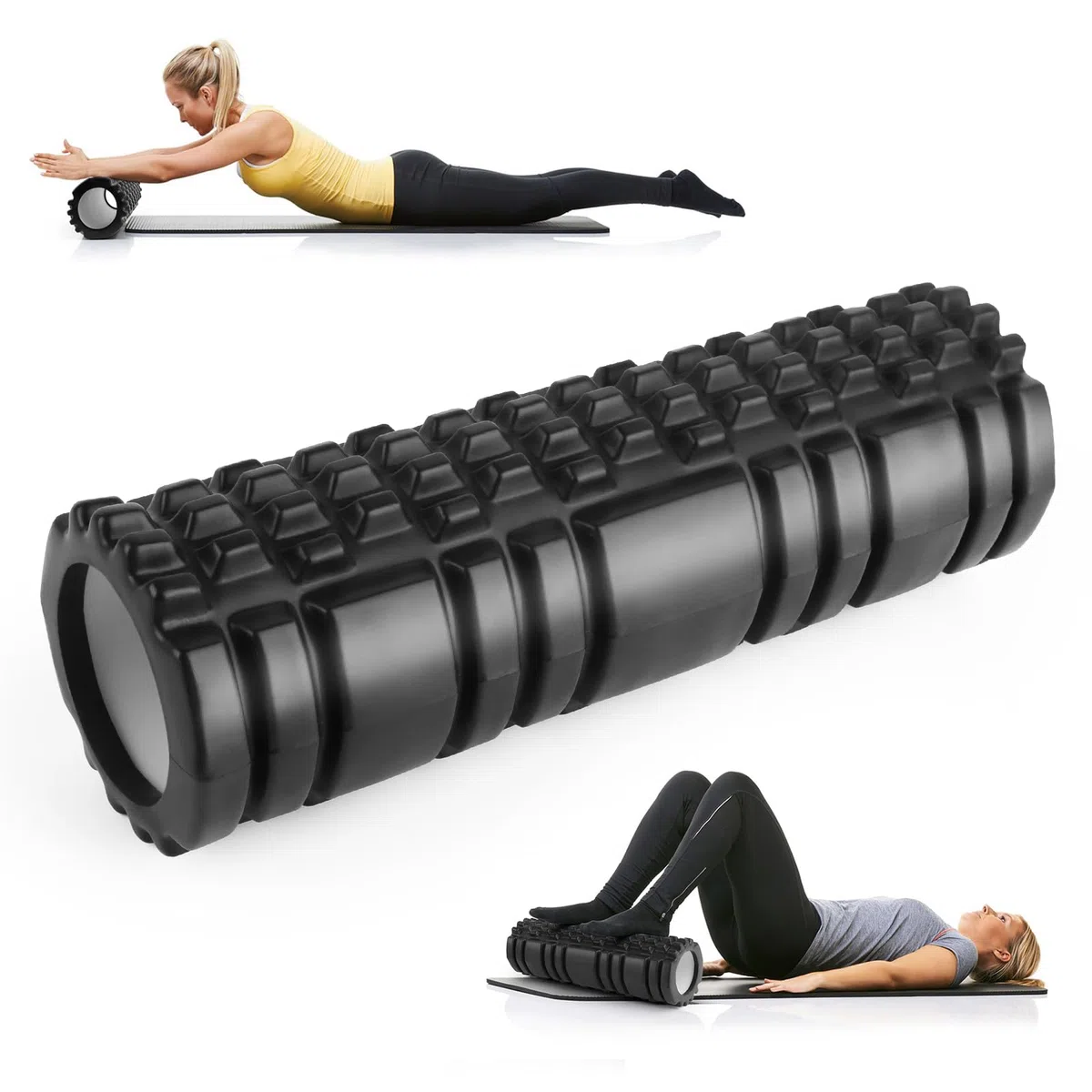Foam Roller, Roller Pilates per Tensione Muscolare Rullo Massaggio Muscolare, 30×8cm Rivitalizza il Tuo Corpo Sulla Colonna Vertebrale e Sulle Gambe
