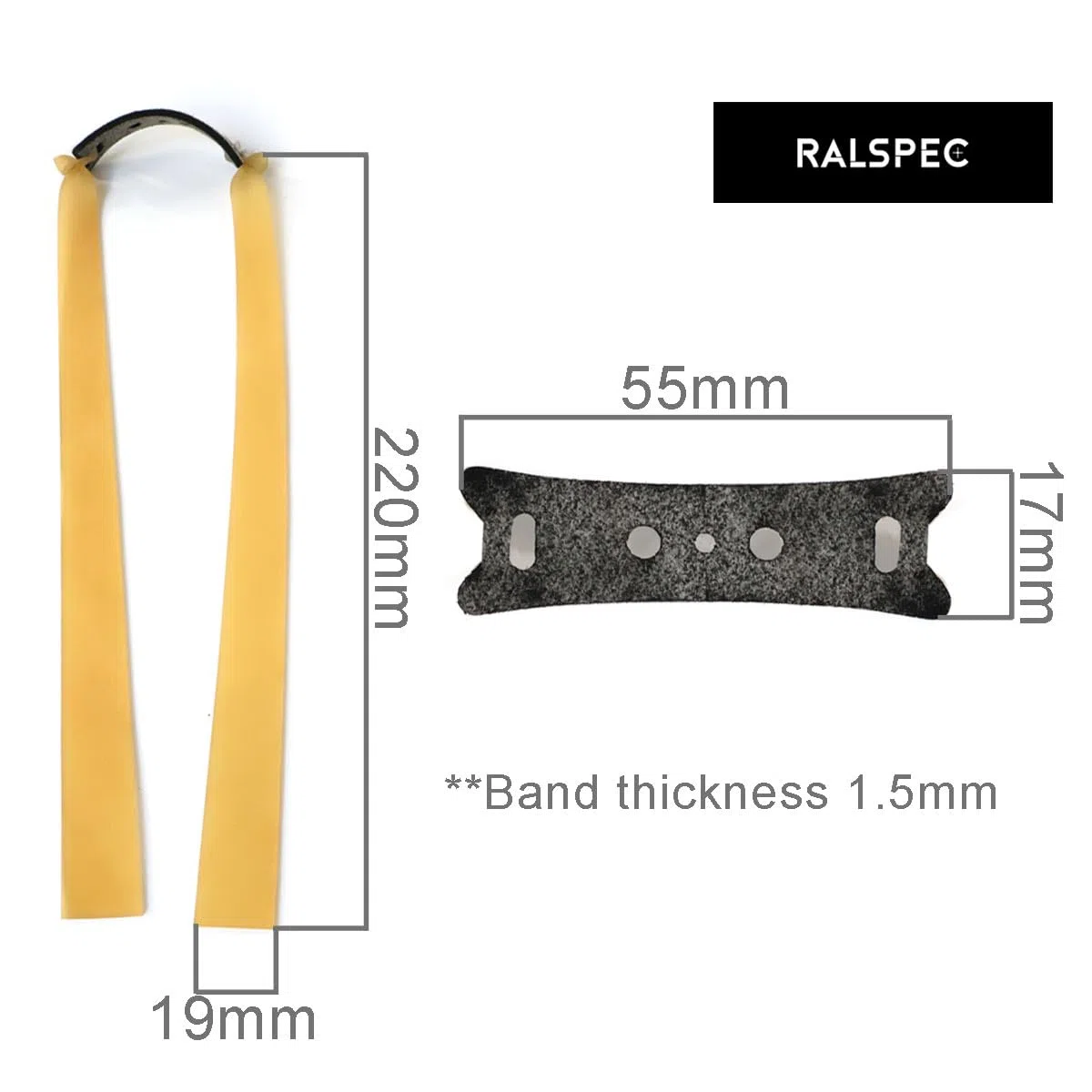 3 fasce elastiche di ricambio piatte UK da 1,5 mm, in lattice naturale, per catapulta e caccia, per adulti