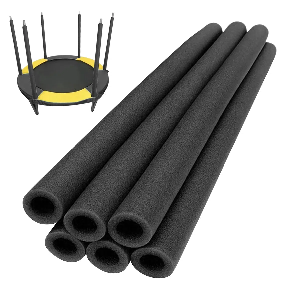 6 Pezzi Manicotti in Schiuma per Pali da Trampolino, Tubi in Schiuma per Trampolino Tubo di Ricambio Accessorio per Tappeti Elastici per Interni Ed Esterni