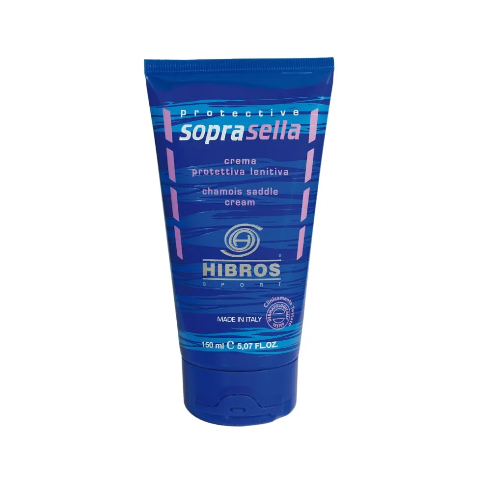 Hibros Crema Soprasella Lenitiva Idratante Protettiva Anti Sfregamento - Fondello Ciclismo Sottosella - Bici Corsa Sport Uso Sportivo Running 150 ml