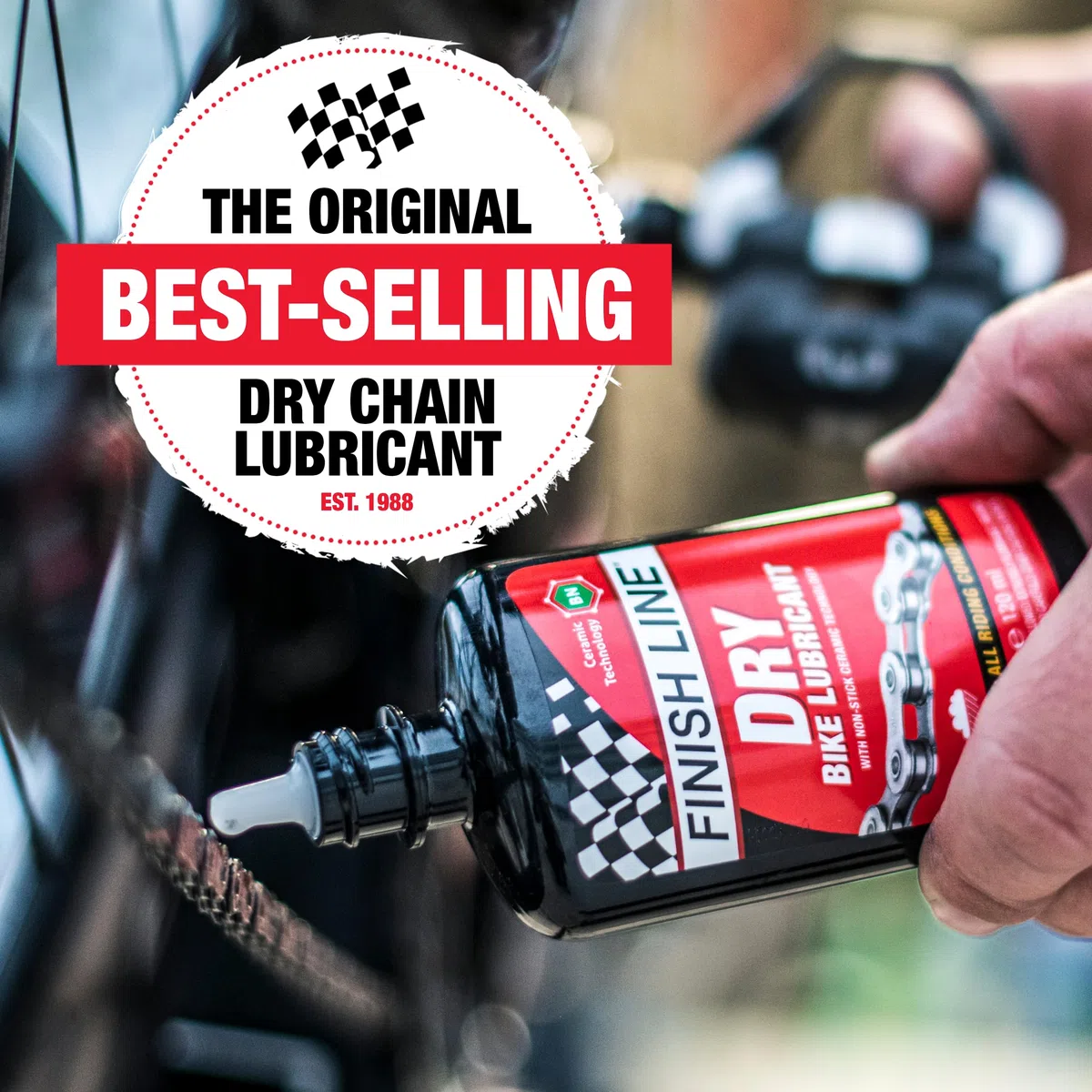 FINISH LINE Lubrificante al Teflon secco per catena della bicicletta, 60 ml