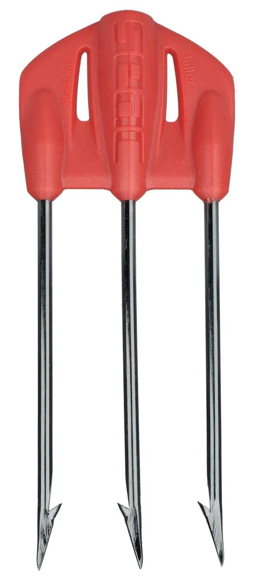 SEAC Killer Special, Fiocina a 3 Punte in Acciaio Brunito Temperato Unisex Adulto, Rosso, Standard