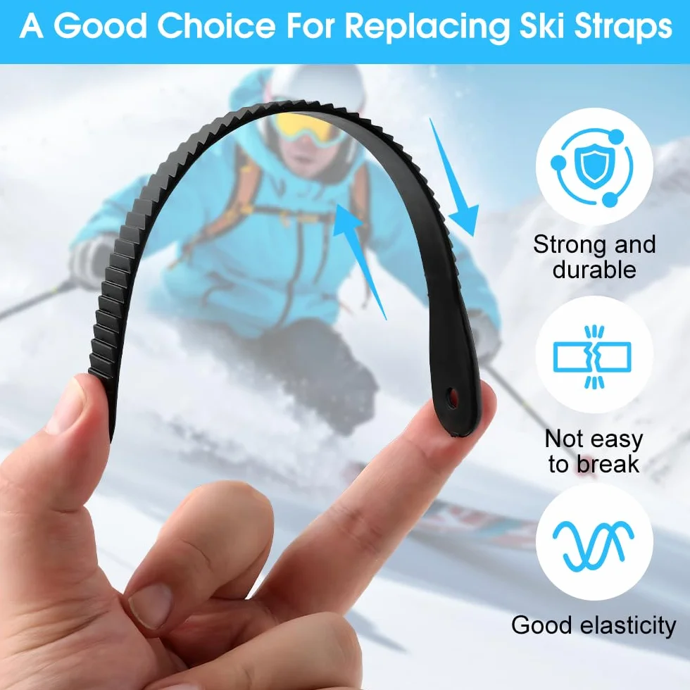 10 Pezzi Cinturini per Giunti a Piede di Snowboard, Cinghie per Attacchi Snowboard in Plastica Accessori Caviglia Scaletta Cinghia di Ricambio Binding Snowboard Strap Vincolanti per Scal