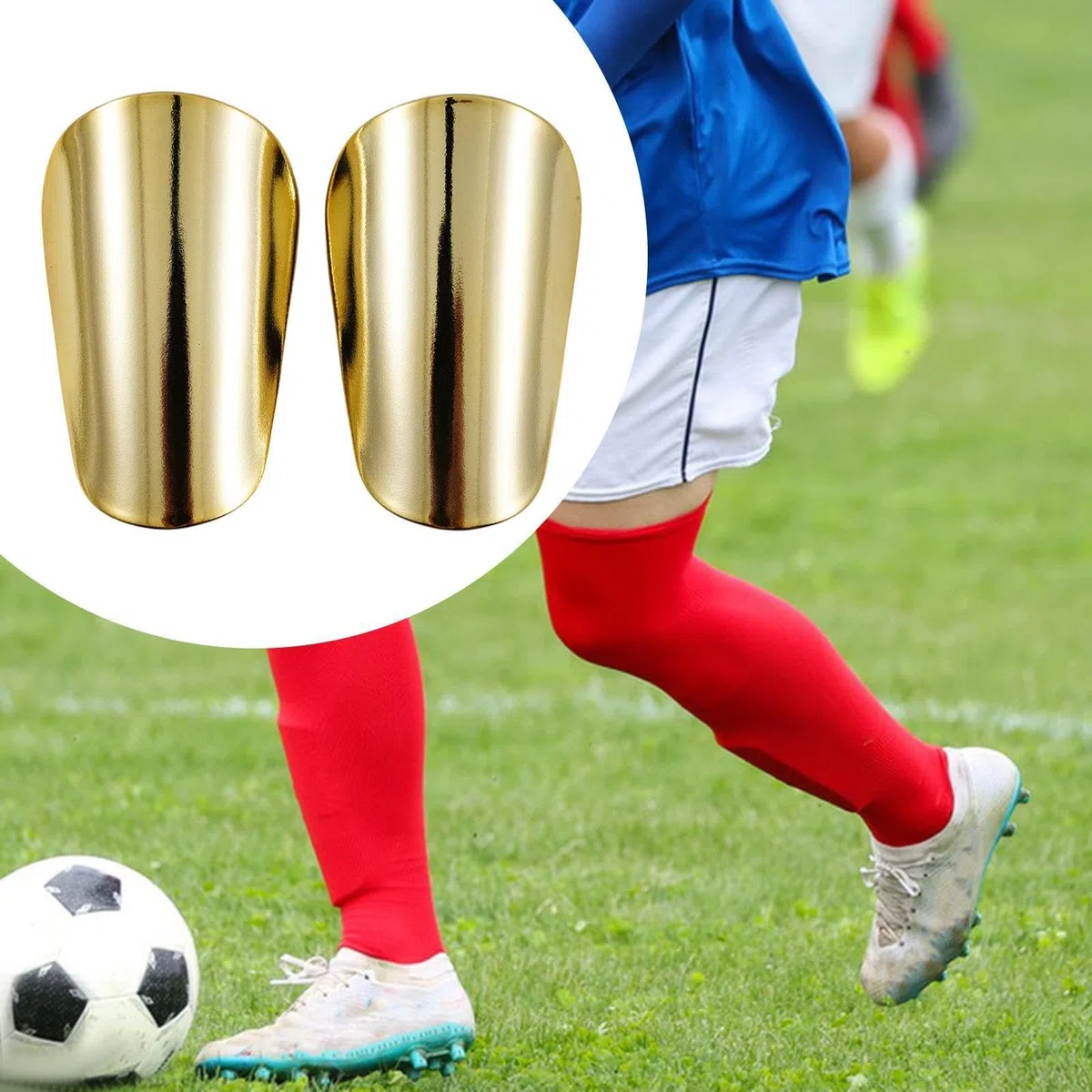 2 Pezzi di Parastinchi da Calcio Leggeri per Le Gambe Durante Le Partite
