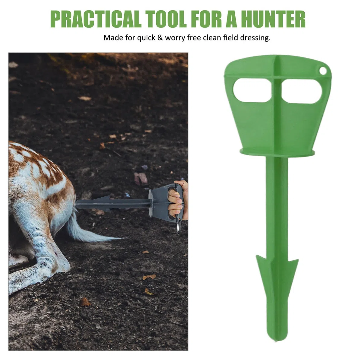 Septpenta Strumento per L'Estrazione, Strumento per la Preparazione della Selvaggina Grossa, Strumenti per la Preparazione del Campo, Strumenti Preparazione Campo, Accessori Caccia Facil(Verde)