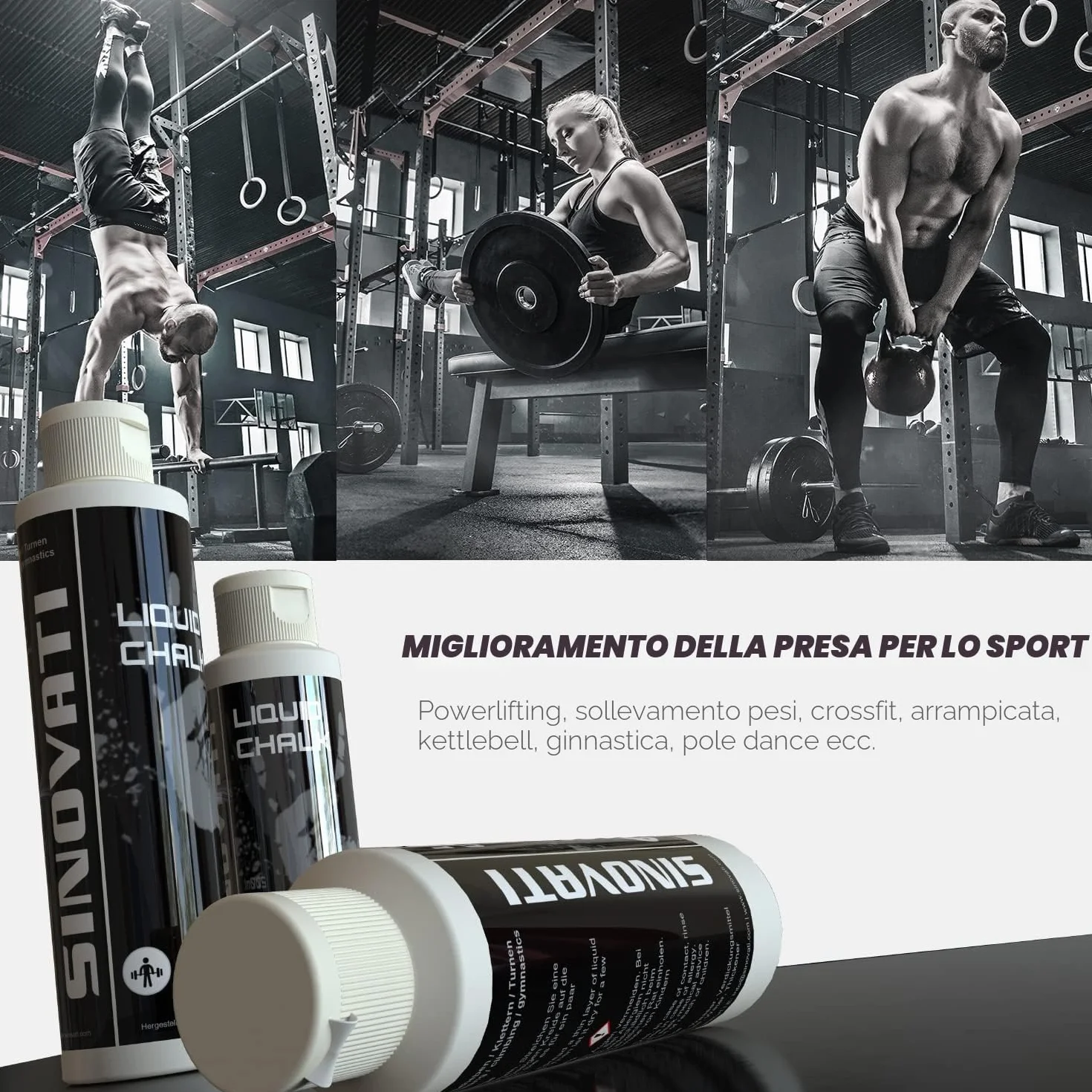 SINOVATI Liquid Chalk Gym Gesso liquido Sport per Arrampicata, Boulder, Pole Dance Grip | Asciugatura Rapida