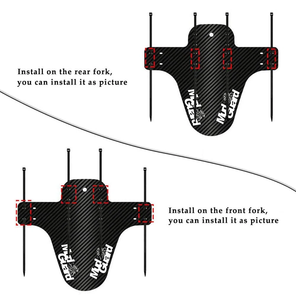 2 Pezzi Parafango MTB, Mud Guard Bici, Set Parafango per Mountain Bike, Mud Guard Bici, Parafango Compatibile Anteriore e Posteriore e Sono Adatti per Ruote di Dimensioni da 16 a 29 Pollici