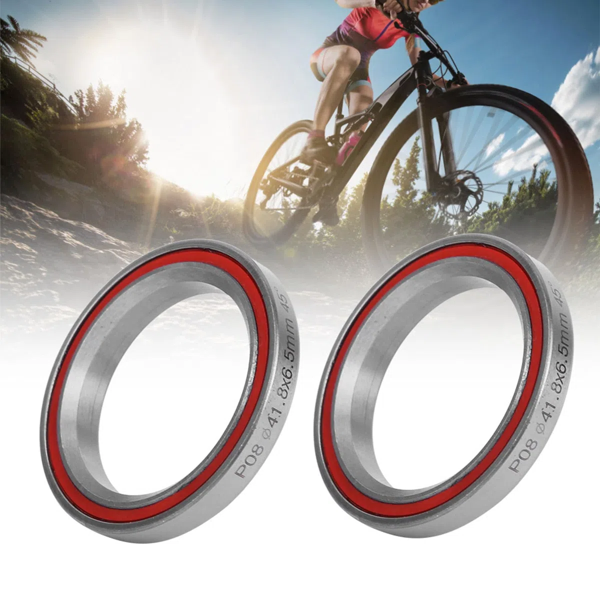 Cuscinetto per Serie sterzo da 41 mm per canotto da 1 1/8 Pollici, componente Cuscinetto per Serie sterzo sigillato in Acciaio per Serie sterzo per Mountain Bike da