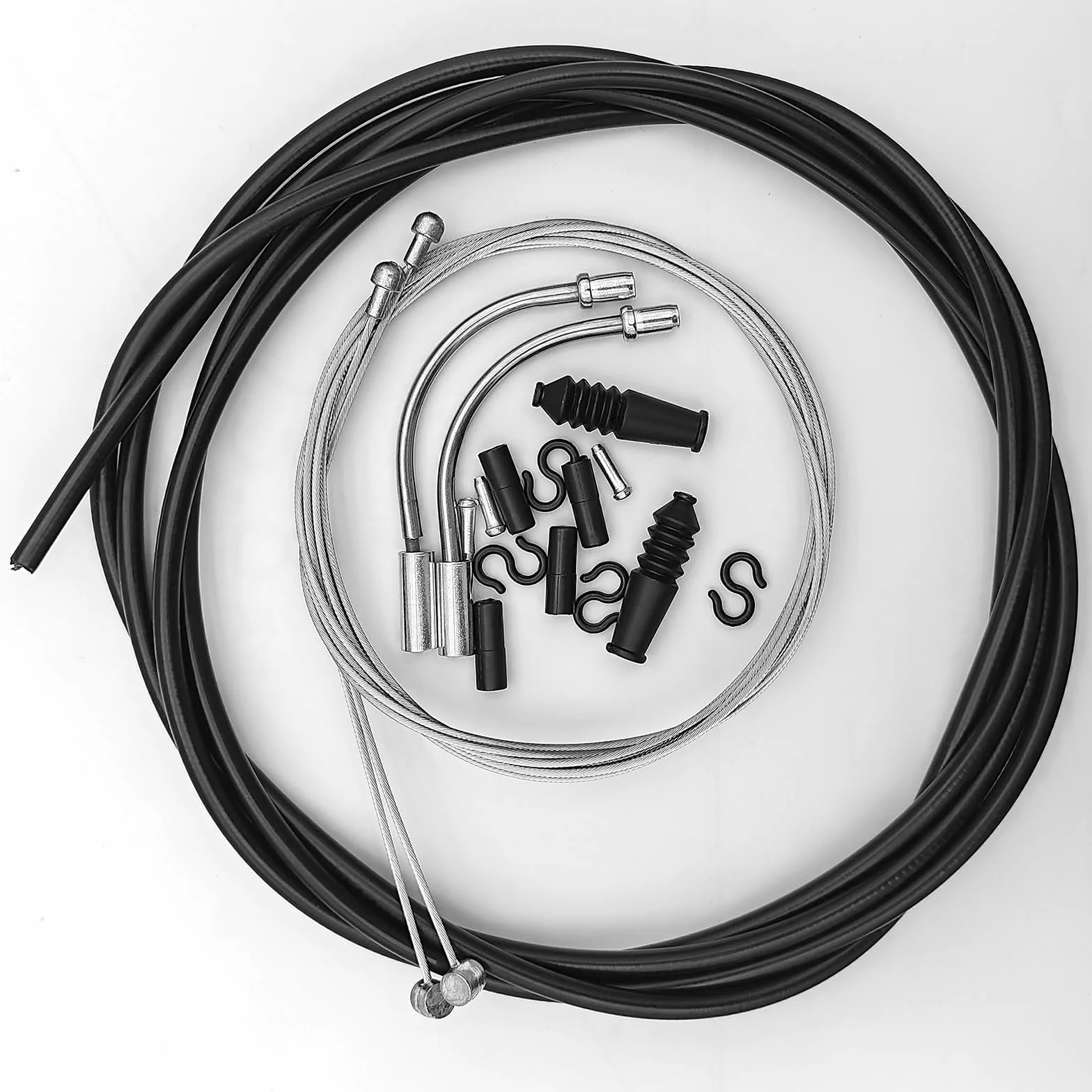 Set di cavi freno per bicicletta Gemtte, 2 set di Bowdenzug universali per bicicletta e cavo del cambio, set di cavi freno per bicicletta con 2 V-Bremskrümmer (90 gradi) per mountain bike, bici da