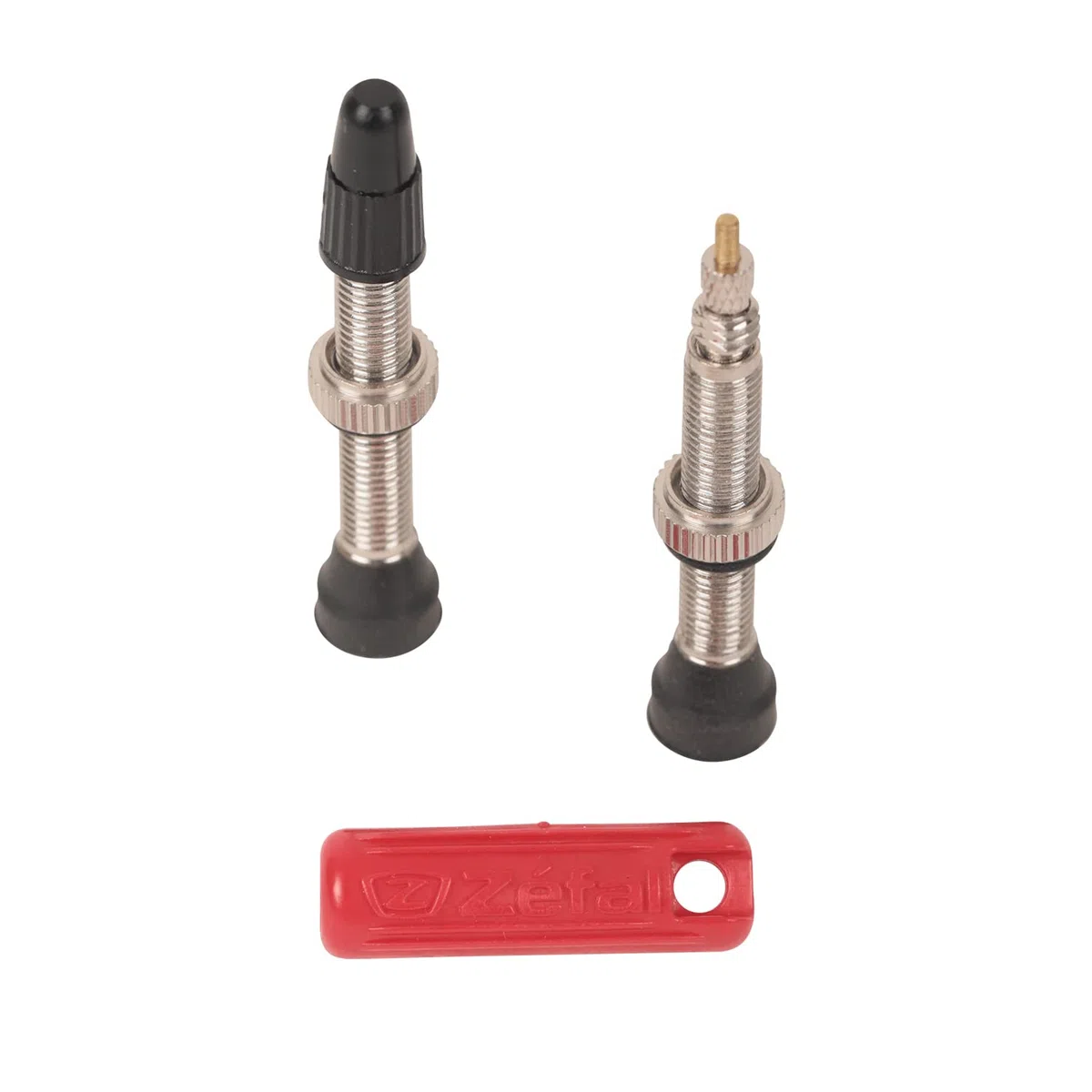 Zefal Valvole Tubeless, Presta valvole incluso strumento di rimozione, Nero, 45 mm, Set di 2