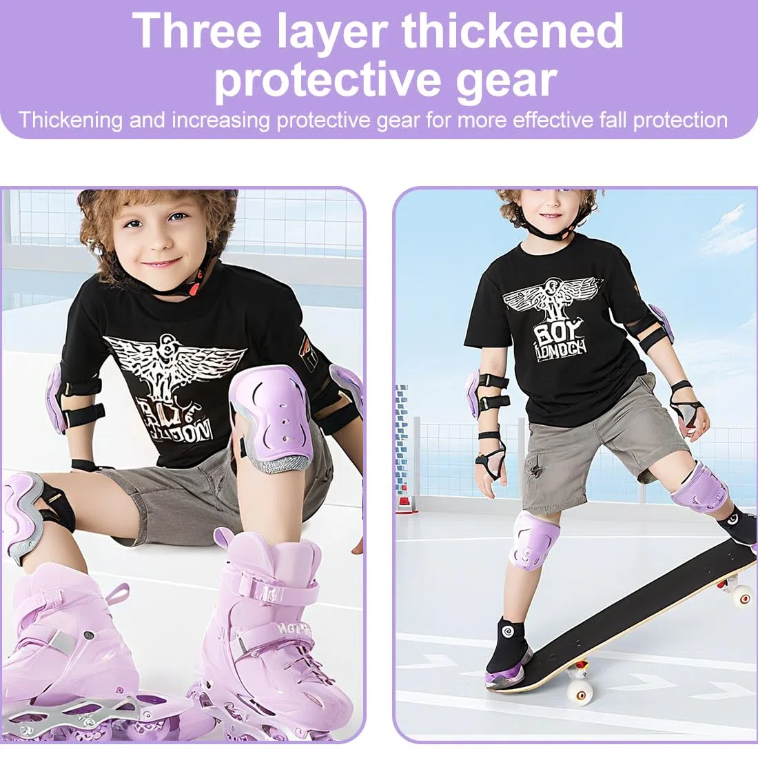 IKOPFLN 6 pezzi Set di Protezioni per Bambini, Ginocchiere per bambini, per skateboard, pattini in linea, hoverboard, bicicletta