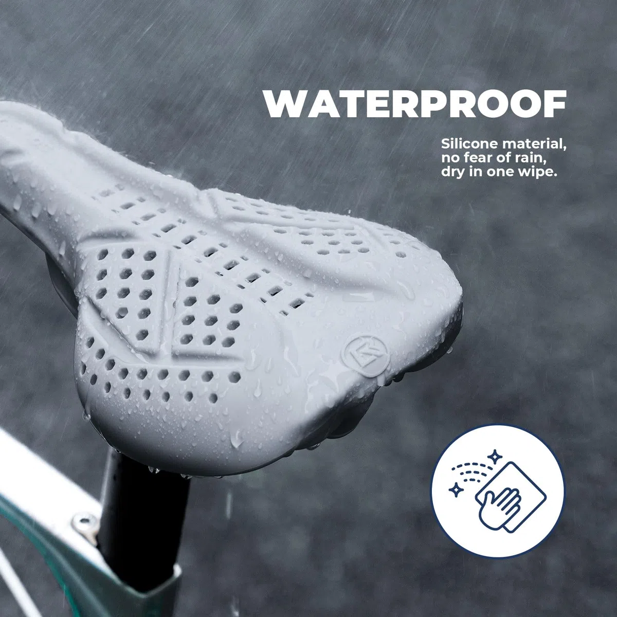 ROCKBROS Coprisella Bici Comoda in Silicone, Copri Sella Traspirante, Coprisella Bici Ammortizzante, Sellino Morbido, Sella Ergonomica per MTB/Bici da Strada, Accessori per Ciclismo, Uomo e Donna