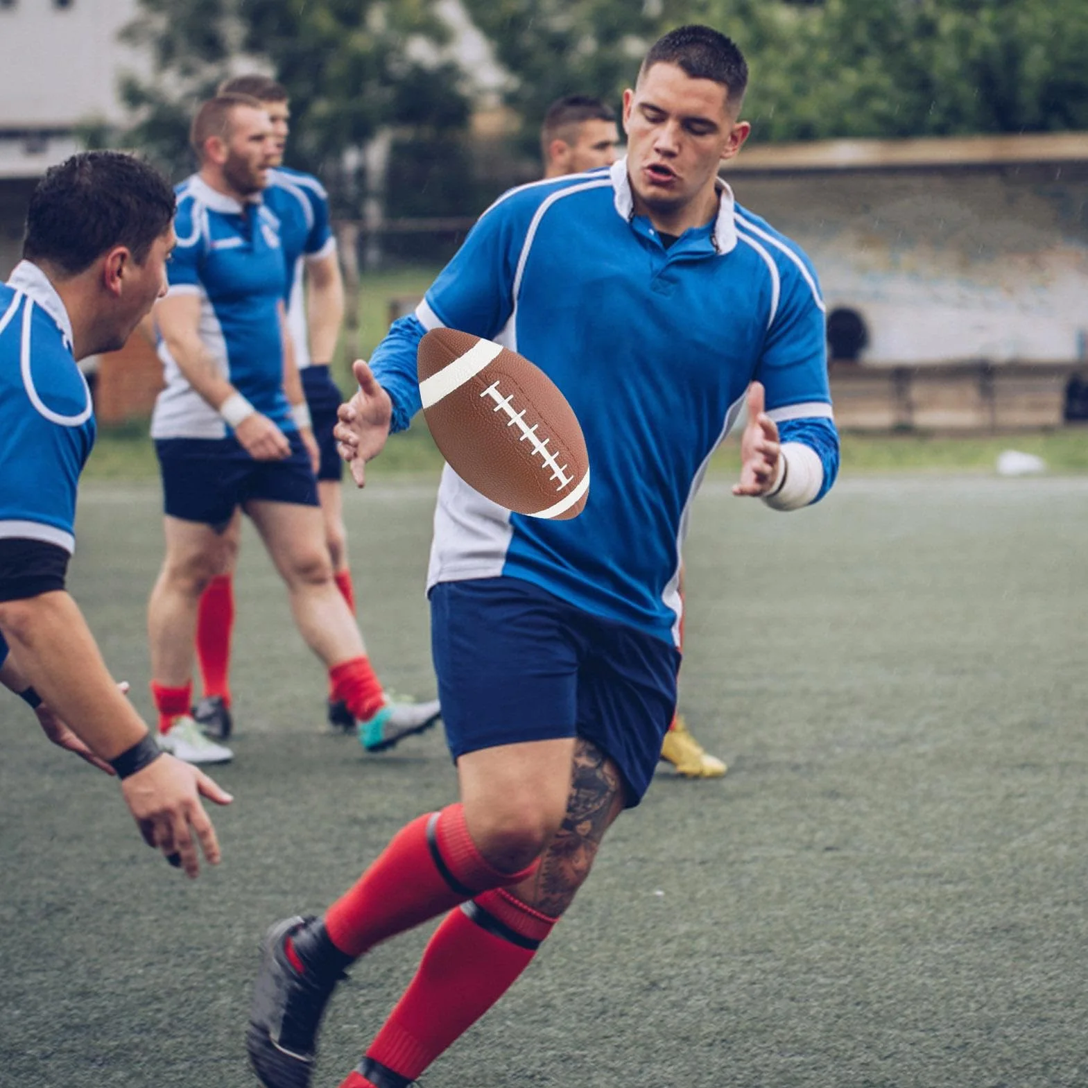 Generico Football americano, pallone da calcio in gommas, palloni per tutte le stagioni con presa migliorata per giochi e allenamenti in giardino, regalo per bambini