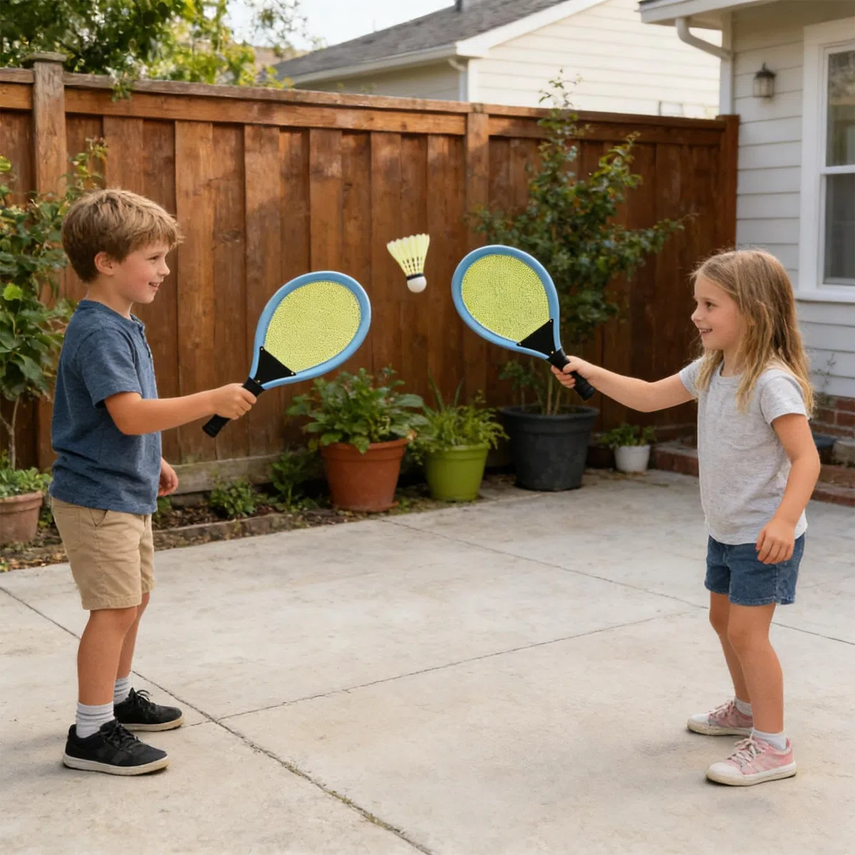 Set da tennis per bambini | Set Di 2 Racchette Da Tennis Con Palla E | Volani da badminton per bambini, giochi da giardino per bambinni Gioco da campeggio