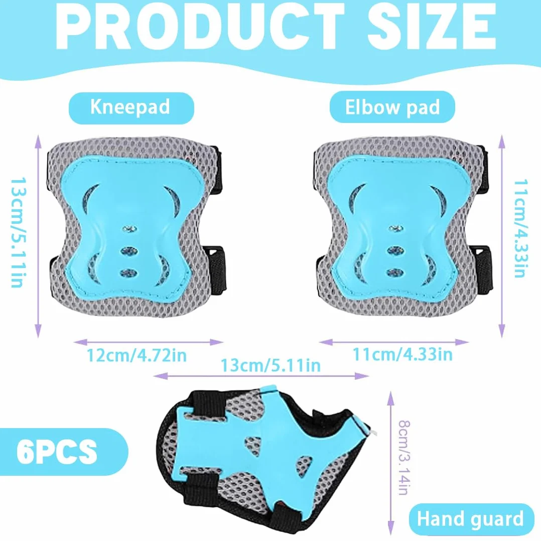 Bambini Ginocchiere,Regolabile Ginocchiere Set,6 Pezzi protezioni skateboard bambini pattini in linea per skateboard protettiva pattini in linea protezioni bambini ginocchiere gomitiere protezioni set