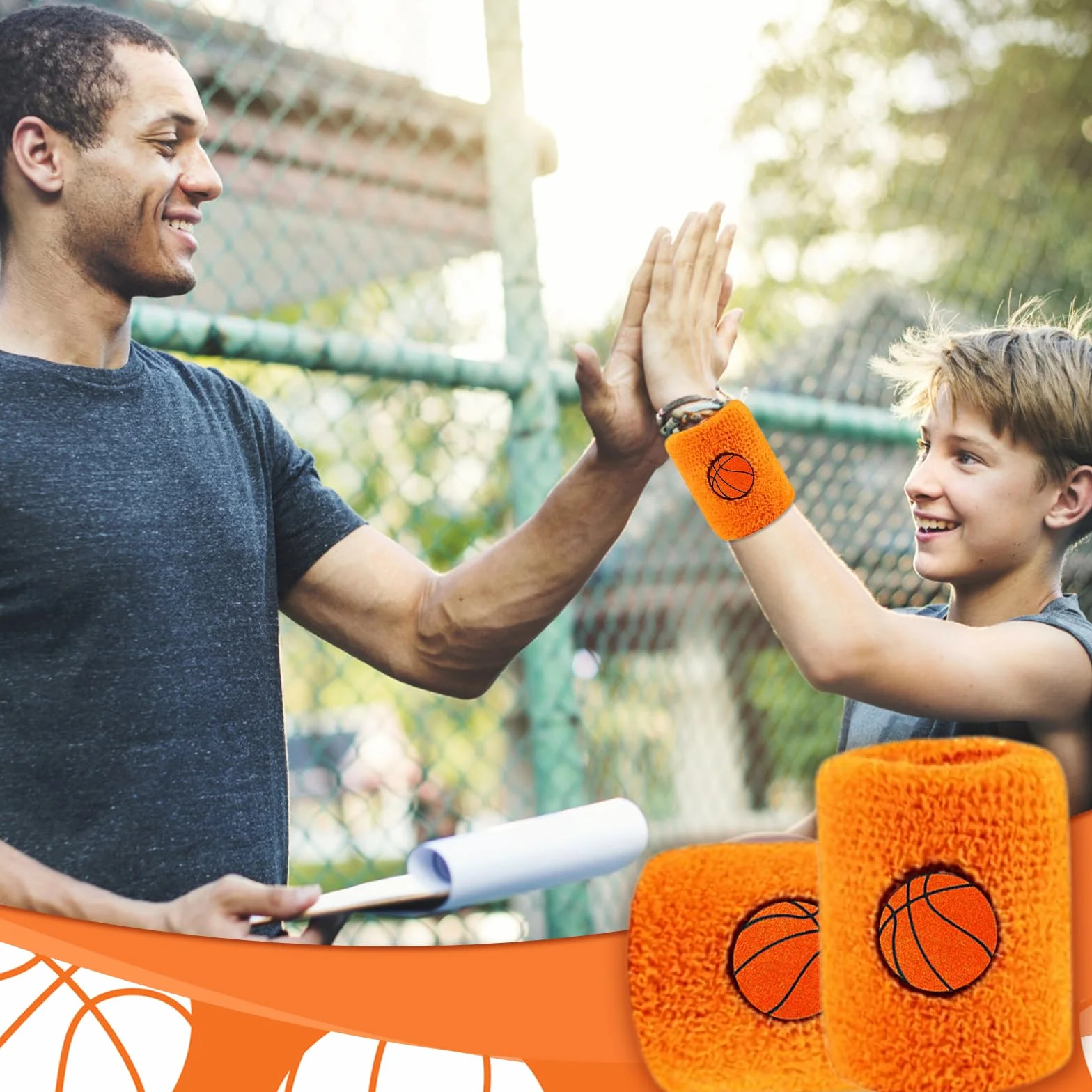 6 Pezzi Braccialetti Sportivi per Bambini, Antisudore Fasce da Polso per Bambini, Braccialetto Polsino di Sport per Basket, Baseball, Calcio, Corsa, Fitness