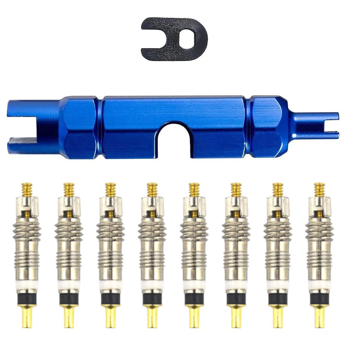 10 Pezzi Nucleo Valvola, Kit Valvola Bici, Nucleo Valvola Bici, Kit sostituzione Valvola Presta, Strumento Rimozione Nucleo Valvola, per Pneumatici da Bicicletta