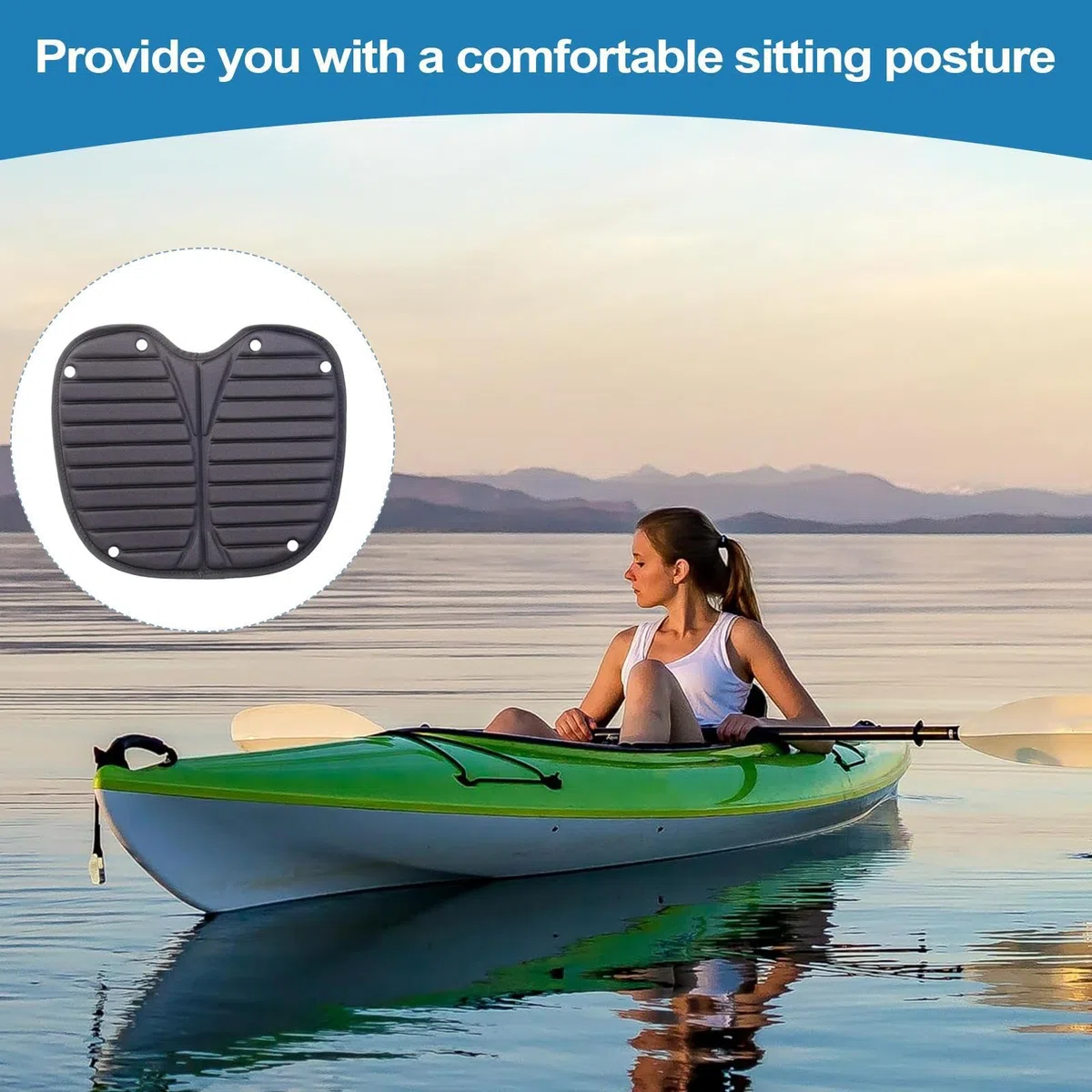 Generico Cuscino per sedili in kayak, cuscinetto di sedile in kayak,Sedile cuscino Eva Anti-Slip Kayak - Strumenti esterni impermeabili, per barche, sostituzione della sedia rimovibile per all'aperto