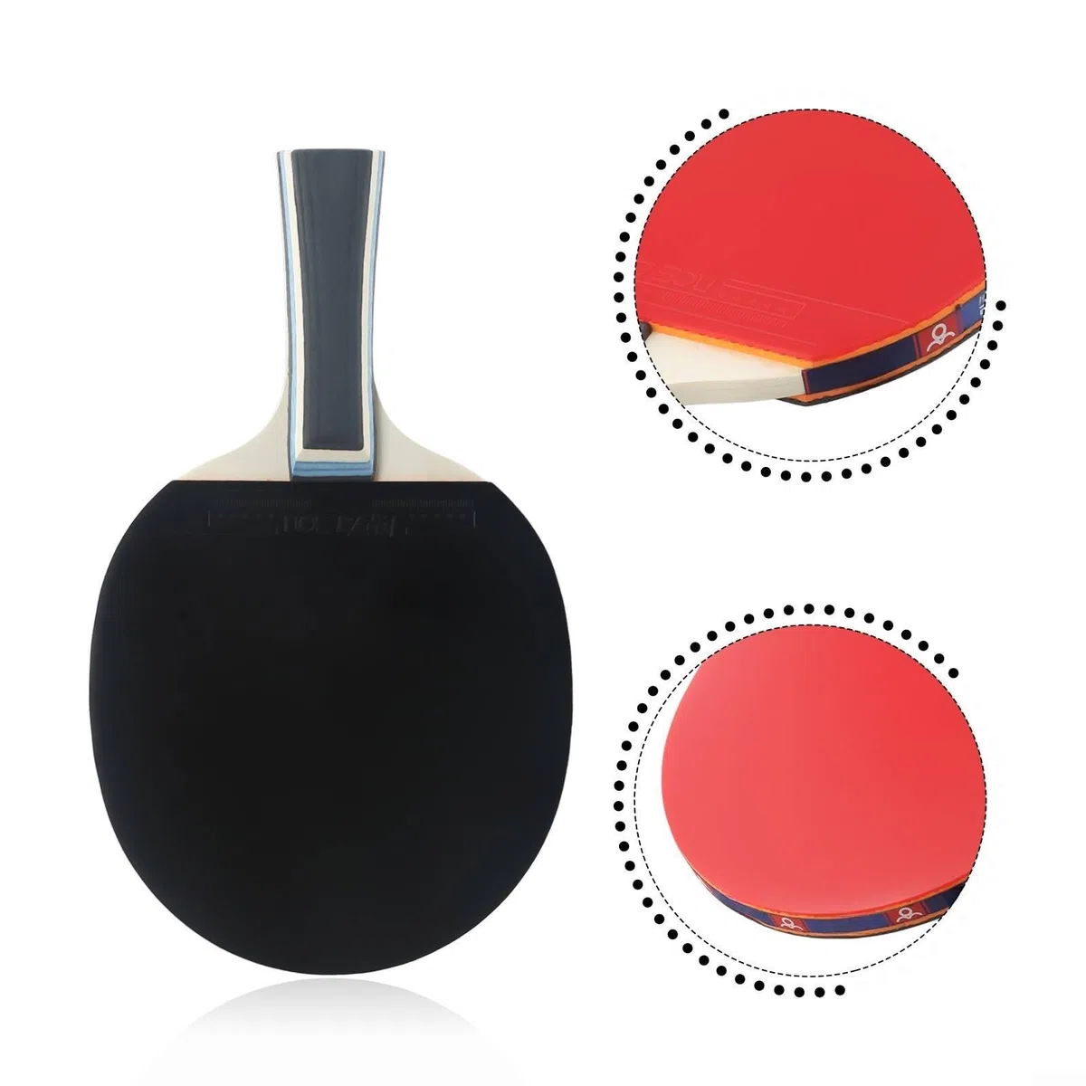 Racchetta da ping pong a 7 strati in legno con manico lungo per racchetta da ping pong per giocare a tutto tondo stile offensivo tipo di attacco con stabilità difensiva