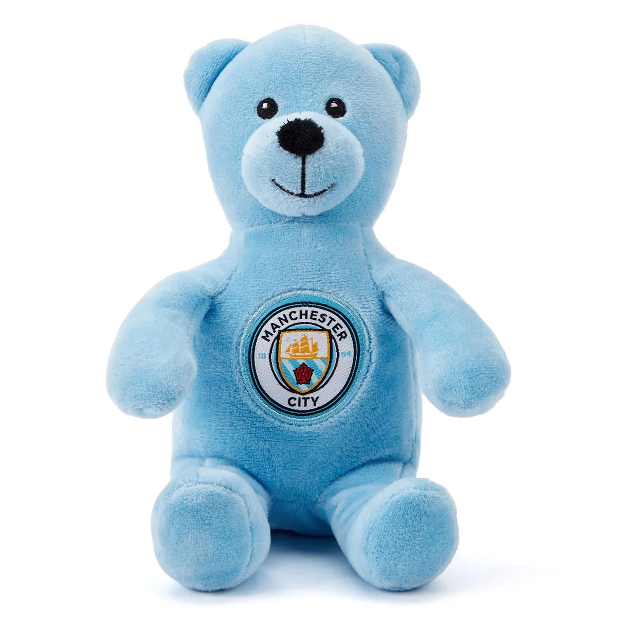 The Gift Scholars Orsacchiotto di peluche del Man City FC, 15 cm, con licenza ufficiale, peluche da collezione perfetto per i fan del Manchester 'Citeh' di tutte le età
