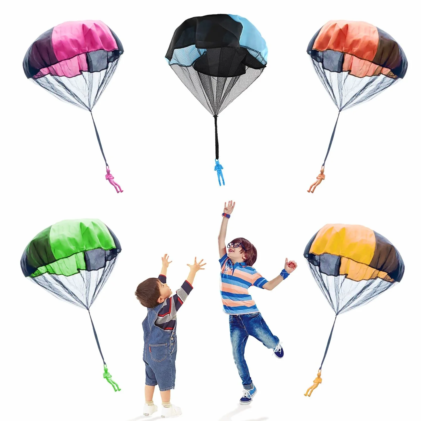 Set di 5 Giocattoli da Paracadute per Bambini, Giochi all'aperto da Giardino
