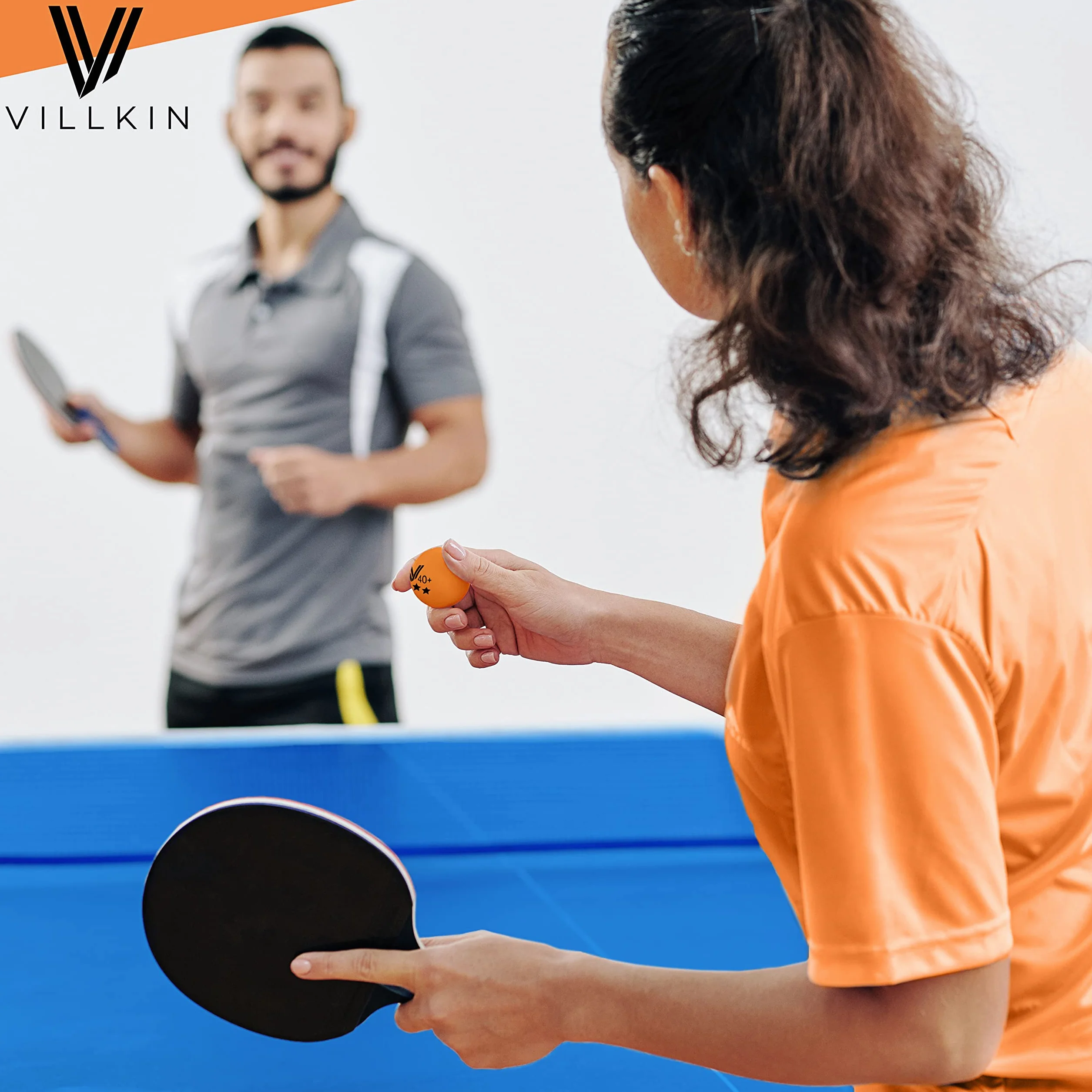 Villkin Palline da ping pong a 3 stelle, 40 + 24 pezzi, a lunga durata, per il tempo libero e la competizione, da tavolo da tennis, 40 mm