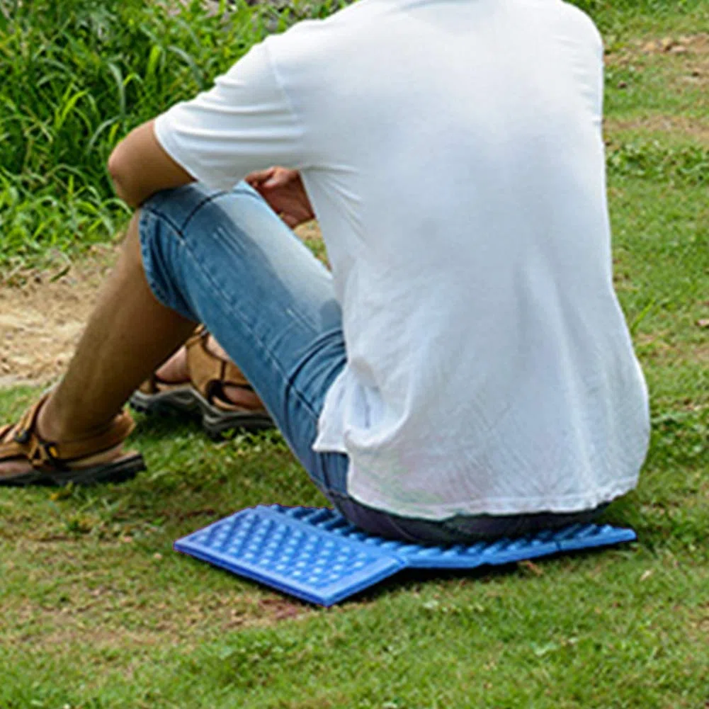 Cuscino per Seduta,Cuscino per Sedile da Escursionismo Pieghevole, Cuscino per Seduta in Schiuma per Zaino in Spalla, Tappetino da Campeggio, Tappetino Pieghevole Impermeabile per Picnic(Blu), C