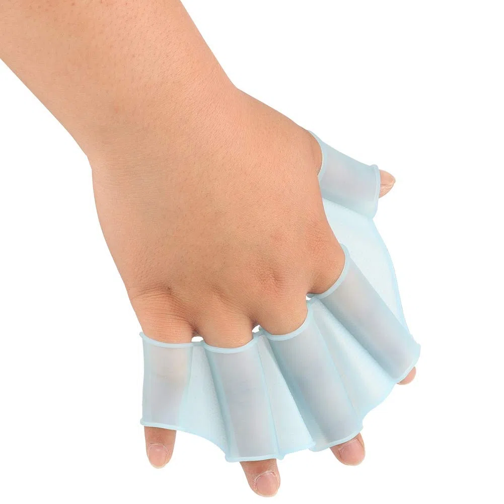 Demeras Guanti in gel di silice per nuoto e immersioni, S (blu), ausili per l'allenamento sportivo